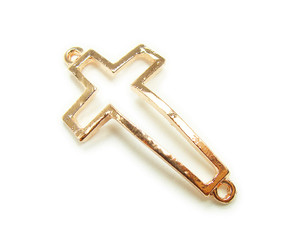 20x35mm Pack Of 6 Rose Gold Metal Hollow Cross Connector 20x35mm Pack Of 6 Rose Gold Metal Hollow Cross Connector