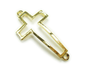 20x35mm Pack Of 6 Yellow Gold Metal Hollow Cross Connector 20x35mm Pack Of 6 Yellow Gold Metal Hollow Cross Connector