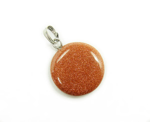 18mm Pack Of 5 Brown Goldstone Round Coin Pendants 18mm Pack Of 5 Brown Goldstone Round Coin Pendants