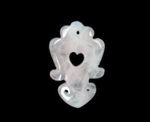 28x45mm Rose Quartz Carved Fancy Heart Pendant 28x45mm Rose Quartz Carved Fancy Heart Pendant