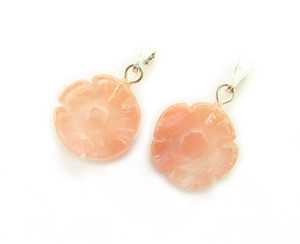 14mm Pack Of 5 Cherry Quartz Thick Flower Coin Gemstone Pendant 14mm Pack Of 5 Cherry Quartz Thick Flower Coin Gemstone Pendant