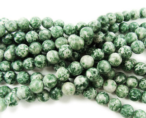 4mm Green Spot Jasper Round Beads