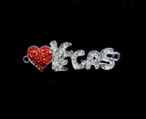 15x40mm Pack Of 4 Silver Metal And Cz Stone Vegas Heart Connector 15x40mm Pack Of 4 Silver Metal And Cz Stone Vegas Heart Connector