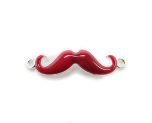 8x35mm Pack Of 6 Dark Red With Silver Metal Mustache Connector 8x35mm Pack Of 6 Dark Red With Silver Metal Mustache Connector