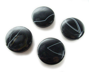 35mm - 50mm Priced For One Pendant Black Striped Agate Focal Drilled Thick Coin Pendant 35mm - 50mm Priced For One Pendant Black Striped Agate Focal Drilled Thick Coin Pendant