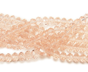 4x6mm 97 Beads 17.5" Pink Glass Faceted Rondelle Beads 4x6mm 97 Beads 17.5" Pink Glass Faceted Rondelle Beads