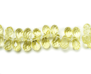 8x13mm 50 Beads Lemon Glass Faceted Briolette Beads 8x13mm 50 Beads Lemon Glass Faceted Briolette Beads