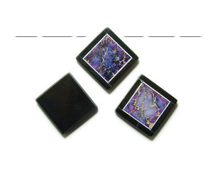 34x34mm Purple Imperial Jasper With Black Stone Frame Square Pendant 34x34mm Purple Imperial Jasper With Black Stone Frame Square Pendant