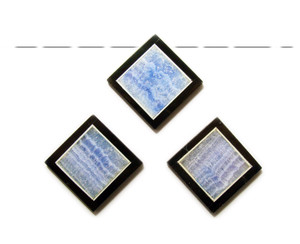 34x34mm Light Blue Quartz Agate With Black Stone Frame Square Pendant 34x34mm Light Blue Quartz Agate With Black Stone Frame Square Pendant
