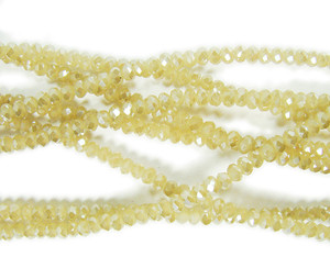 2x3mm For 5 Strands Tan Glass Faceted Rondelles With Ab Finish 2x3mm For 5 Strands Tan Glass Faceted Rondelles With Ab Finish