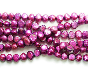 8-10mm 15 Inch Strand Pink Magenta Nugget Pearls