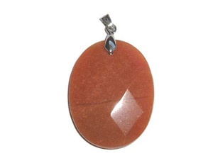 35x45mm Red Aventurine Faceted Oval Pendant 35x45mm Red Aventurine Faceted Oval Pendant