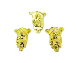 12x15mm Pack Of 10 Gold Plated Pewter Rosary Triple Strand 3-D Connectors