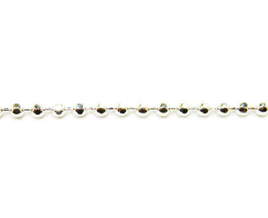 2mm Links 3 Ft Section Silver Plated Diamond-Cut Ball Chain 2mm Links 3 Ft Section Silver Plated Diamond-Cut Ball Chain