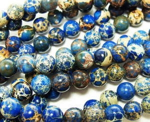 4mm Blue Imperial Jasper Round Beads
