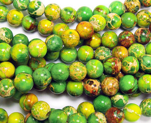 8mm Light Green Imperial Jasper Round Beads 8mm Light Green Imperial Jasper Round Beads