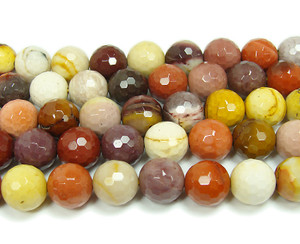 12mm Mookaite Faceted Round Beads 12mm Mookaite Faceted Round Beads