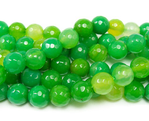 4mm Lime Green Faceted Agate Round Beads 4mm Lime Green Faceted Agate Round Beads