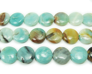 20mm Multi Amazonite Natural Coin Beads 20mm Multi Amazonite Natural Coin Beads