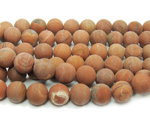 12mm 15.5" Strand Red Jasper Matte Round Beads 12mm 15.5" Strand Red Jasper Matte Round Beads