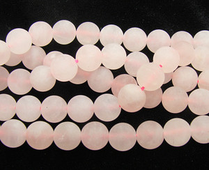 8mm 15.5" Strand Rose Quartz Matte Round Beads 8mm 15.5" Strand Rose Quartz Matte Round Beads