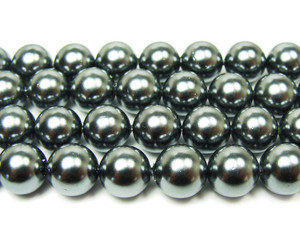 10mm 15.5 Inches Dark Silver Shell Pearl Round Beads 10mm 15.5 Inches Dark Silver Shell Pearl Round Beads