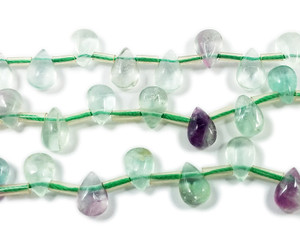8x12mm Rainbow Fluorite Small Teardrop Beads