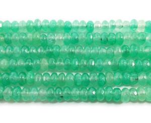 2x4mm Cucumber Green Jade Faceted Rondelle Beads 2x4mm Cucumber Green Jade Faceted Rondelle Beads