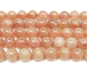 10mm 16 Inches Strawberry Quartz Smooth Round Beads