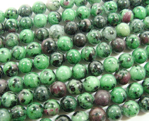 4mm 15.5 Inch Ruby Zoisite Natural Plain Round Beads