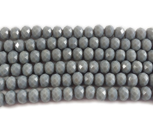 4x6mm 97 Beads 17.5" Cool Gray Glass Faceted Rondelle Beads 4x6mm 97 Beads 17.5" Cool Gray Glass Faceted Rondelle Beads