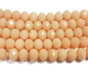 6x8mm 72 Beads Salmon Pink Glass Faceted Rondelles 6x8mm 72 Beads Salmon Pink Glass Faceted Rondelles