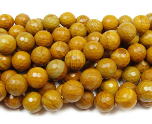 Scene jasper faceted round beads