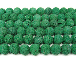 Dark green lava round beads Dark green lava round beads