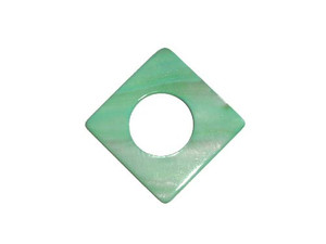 50x50mm Green Mother Of Pearl Shell Diamond-Shaped Pendant
