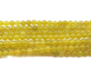 4mm Light Olive Green Jade Round Beads