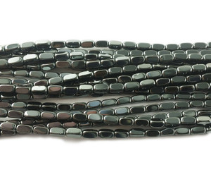 2x4mm Dark Gray Rectangle Beads