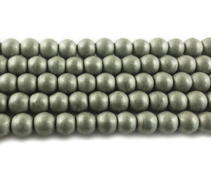 8mm Silver Hematite Matte Round Beads