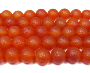 10mm 15.5 Inch Antiqued Red Agate Round Beads