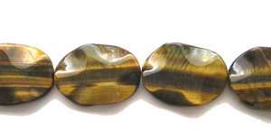 18x25mm Tiger Eye Wavy Oval Beads 18x25mm Tiger Eye Wavy Oval Beads