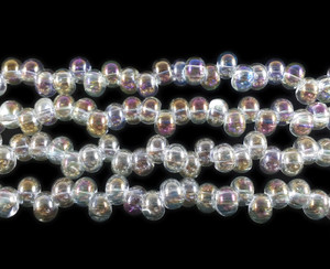 3x6mm Light Yellow With Ab Off-Center Rondelle Glass Beads