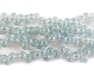3x6mm Light Blue Off-Center Rondelle Glass Beads