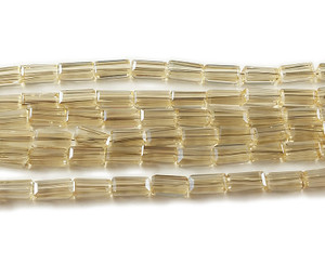 3x6.5mm Light Yellow Rectangle Glass Beads