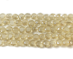 6mm Champagne Yellow Glass Faceted Coin Beads 6mm Champagne Yellow Glass Faceted Coin Beads