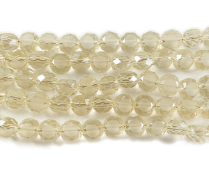 8mm Champagne Yellow Glass Faceted Coin Beads 8mm Champagne Yellow Glass Faceted Coin Beads