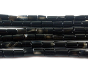 4x9mm Black Agate Cylinder Tube Beads 4x9mm Black Agate Cylinder Tube Beads