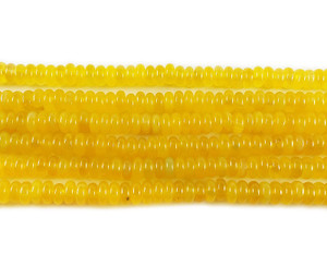 3x7mm Bright Yellow Agate Rondelle Beads