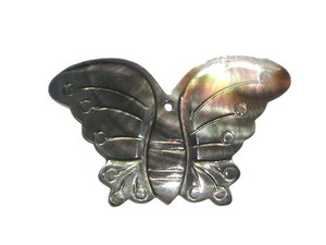 35x60mm Black Sea Shell Butterfly Pendant 35x60mm Black Sea Shell Butterfly Pendant