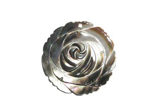 40mm Black Sea Shell Rose Pendant 40mm Black Sea Shell Rose Pendant
