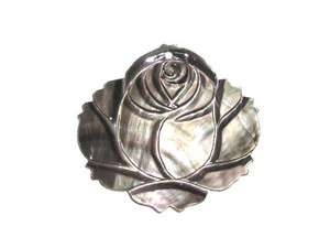 45x47mm Black Sea Shell Carved Rose Pendant 45x47mm Black Sea Shell Carved Rose Pendant